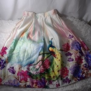 CHOIES Womens Colorful Summer Peacot Skirt